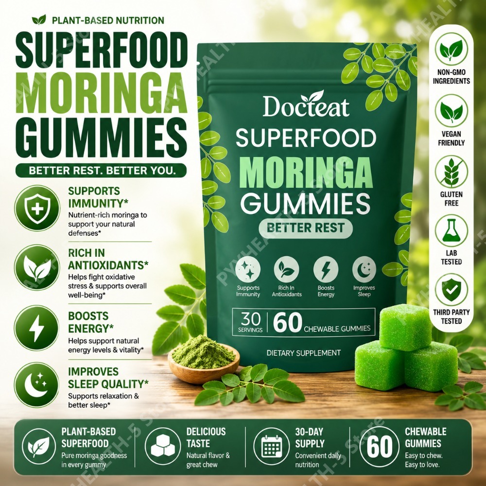 Moringa Leaf Powder - Docteat Gommose alla Moringa con B12,