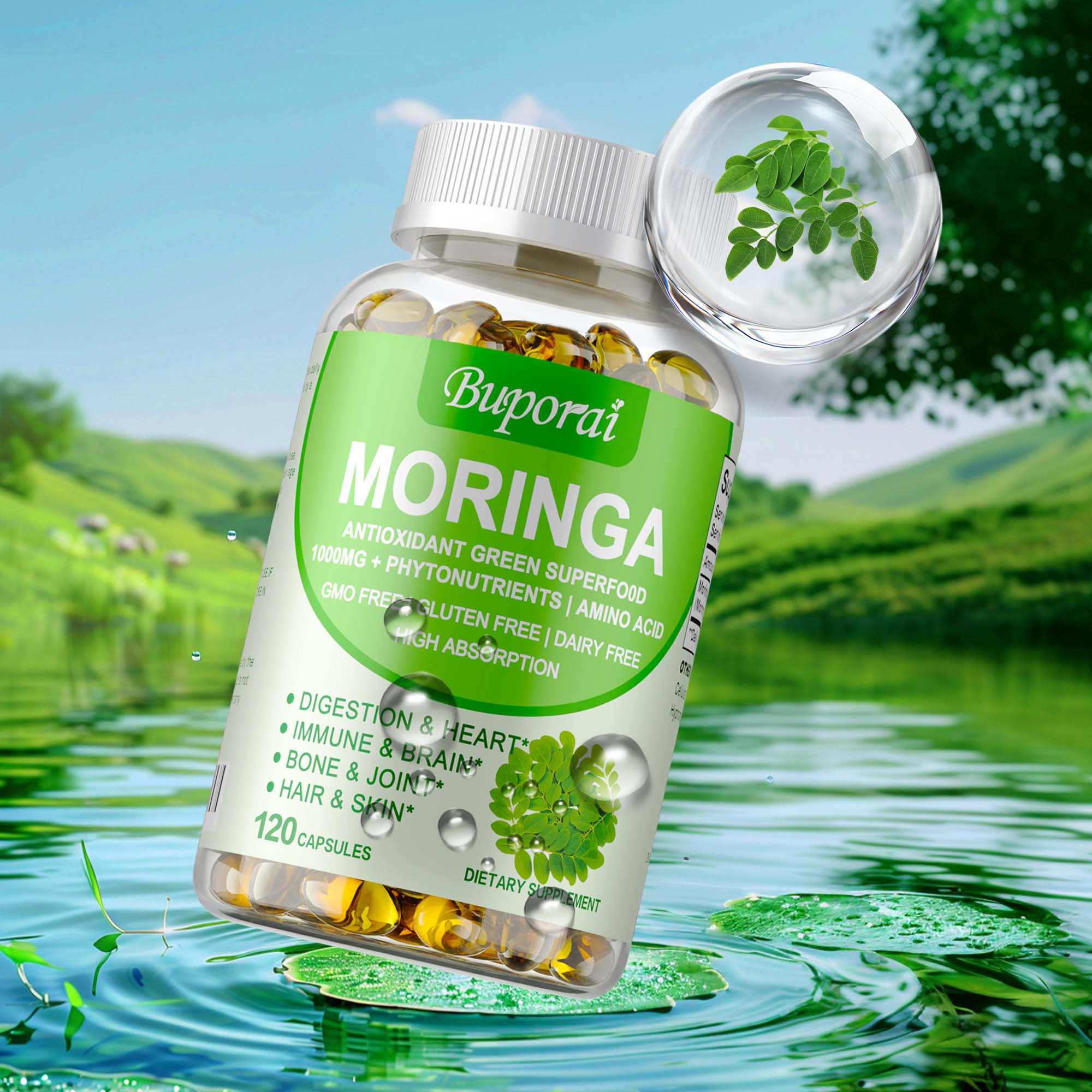 Moringa Leaf Powder - Capsule Moringa da 1000 mg -