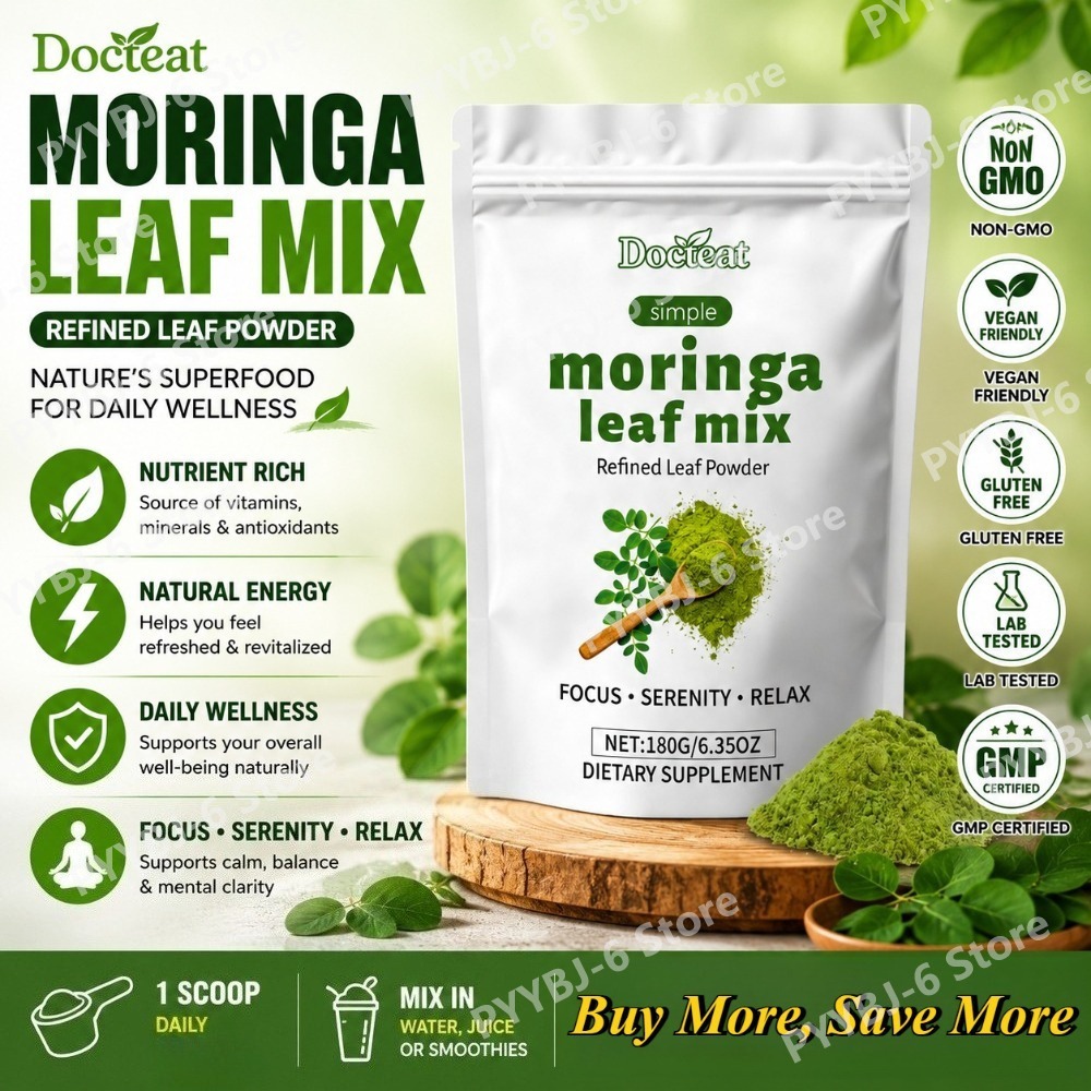 Moringa Leaf Powder - Docteat Polvere di Foglie di Moringa,
