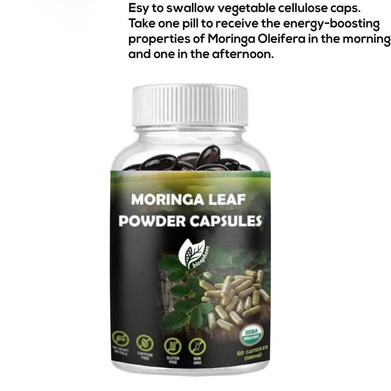 Capsule di Polvere di Foglie d - Moringa Leaf Powder recensione e prezzo